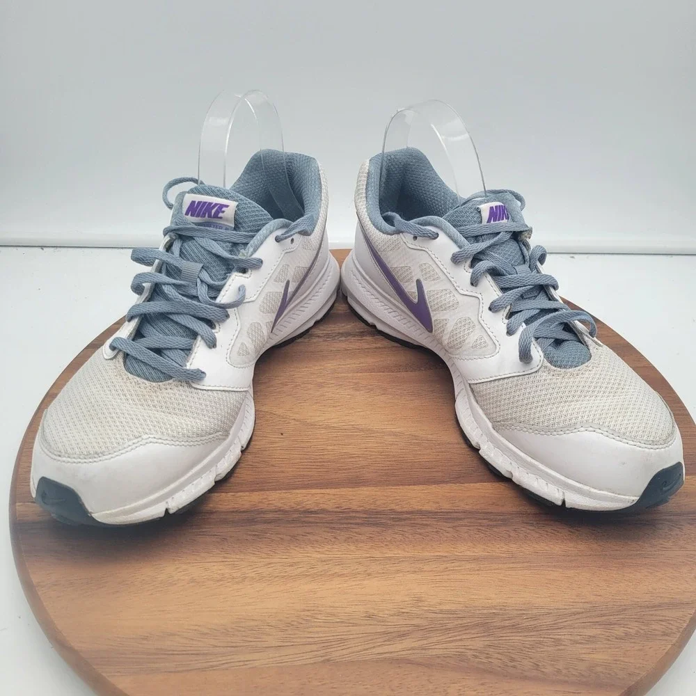 Nike Downshifter 6 Running Shoes Womens Size 10 White Purple Sneakers 684765-100